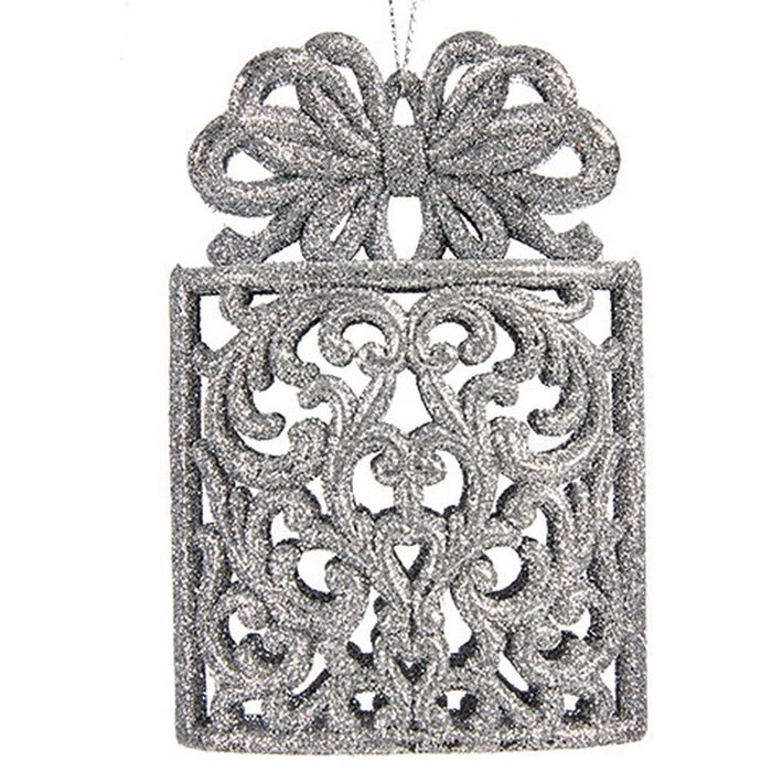 Christmas bauble Krist+ Silver Plastic Glitter Gift Box 7,5 x 11,5 x 4 cm (24 Units)