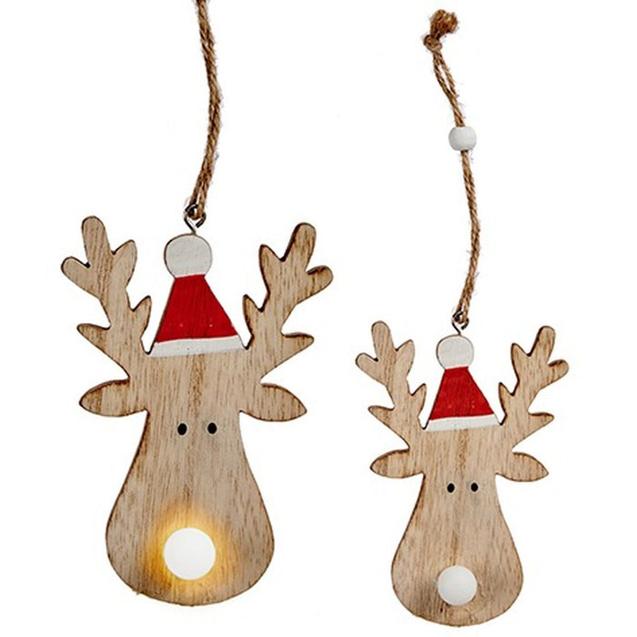 Christmas bauble Krist+ Brown Wood Reindeer 7,5 x 2,5 x 17 cm 7,5 x 11 x 3 cm (24 Units)