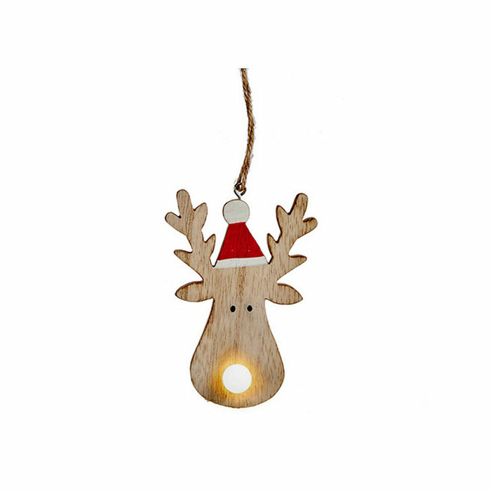 Christmas bauble Krist+ Brown Wood Reindeer 7,5 x 2,5 x 17 cm 7,5 x 11 x 3 cm (24 Units)