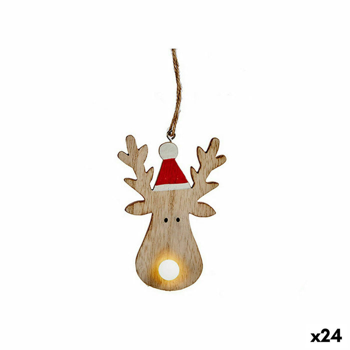 Christmas bauble Krist+ Brown Wood Reindeer 7,5 x 2,5 x 17 cm 7,5 x 11 x 3 cm (24 Units)