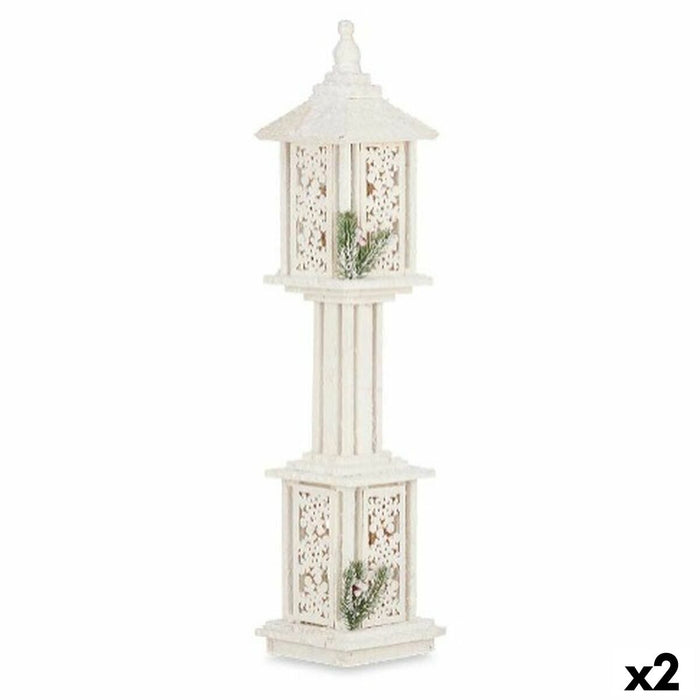 Lighting decoration Krist+ White Red Green Wood 17 x 80 x 17 cm 19 x 80 x 19 cm (2 Units)