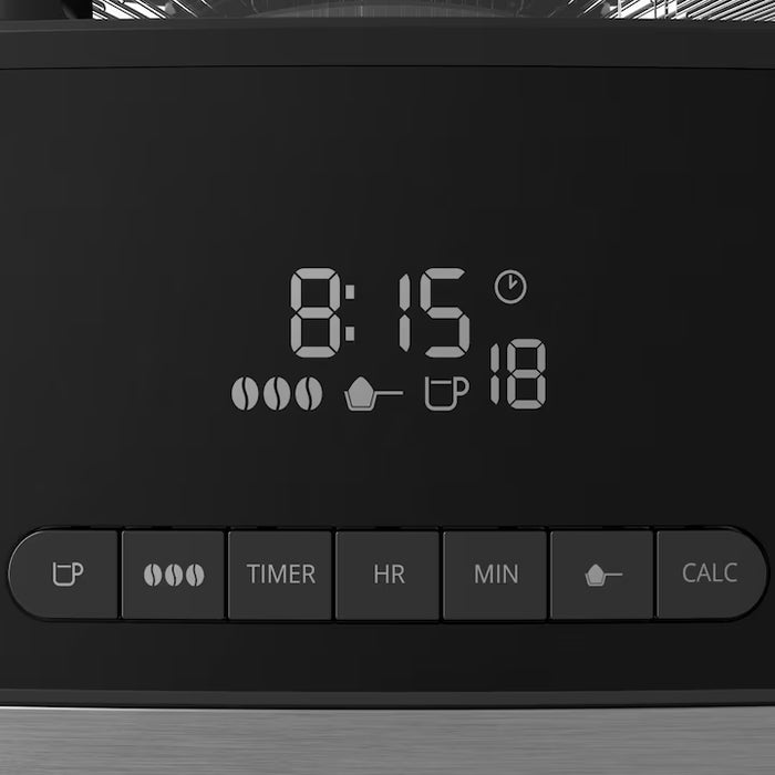 Krups KM832810 Grind & Brew, metalic grinder, 3 grinding settings, digital display, timer, 1.25L