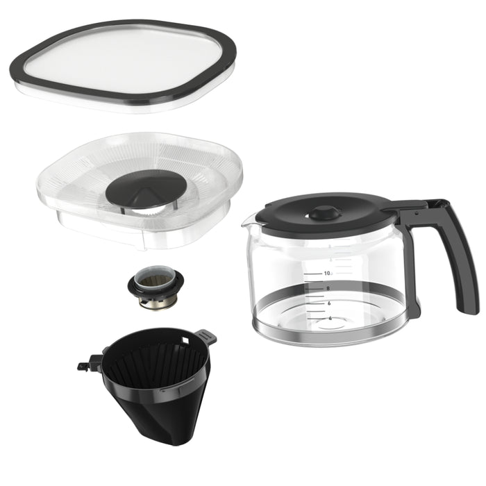 Krups KM832810 Grind & Brew, metalic grinder, 3 grinding settings, digital display, timer, 1.25L