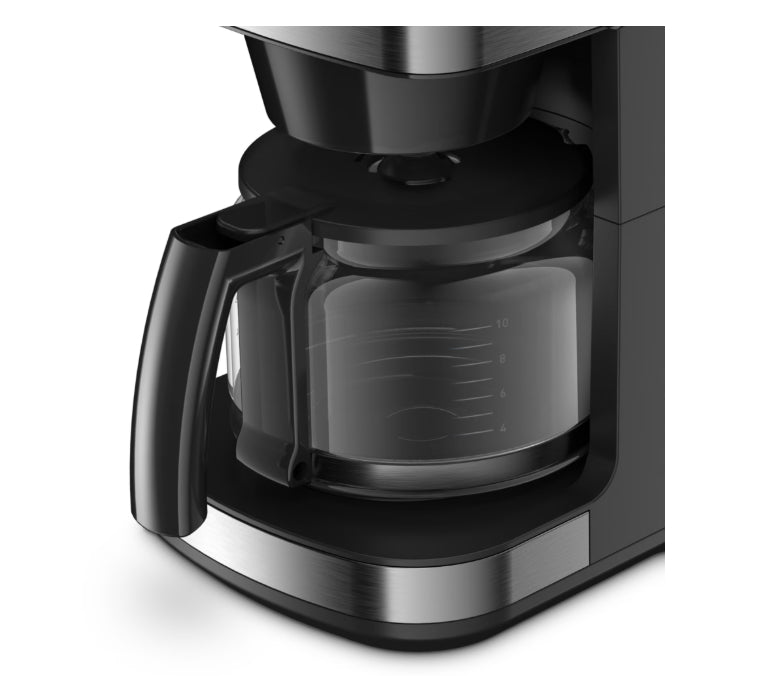 Krups KM832810 Grind & Brew, metalic grinder, 3 grinding settings, digital display, timer, 1.25L