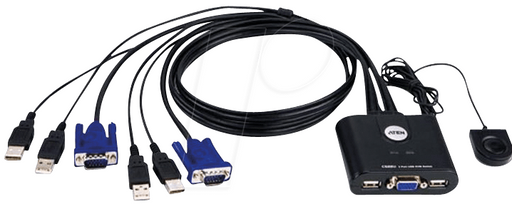 KVM switch ATEN CS22U 2x 1 USB - KVM Суичове<<<Мрежово оборудване<<<ValiAPI&&&Switch KVM<<<Компютър Кабели и