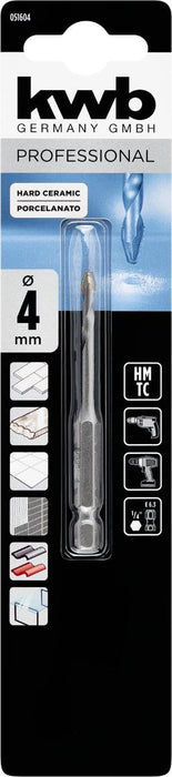 CERAMIC DRILL BIT HEX 4X80MM KWB