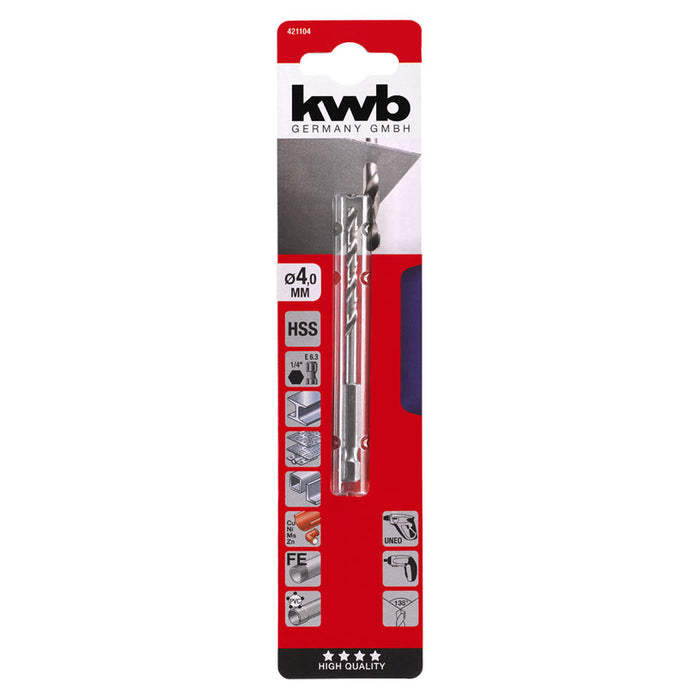 DRILL FOR METAL KWB 4x60x93