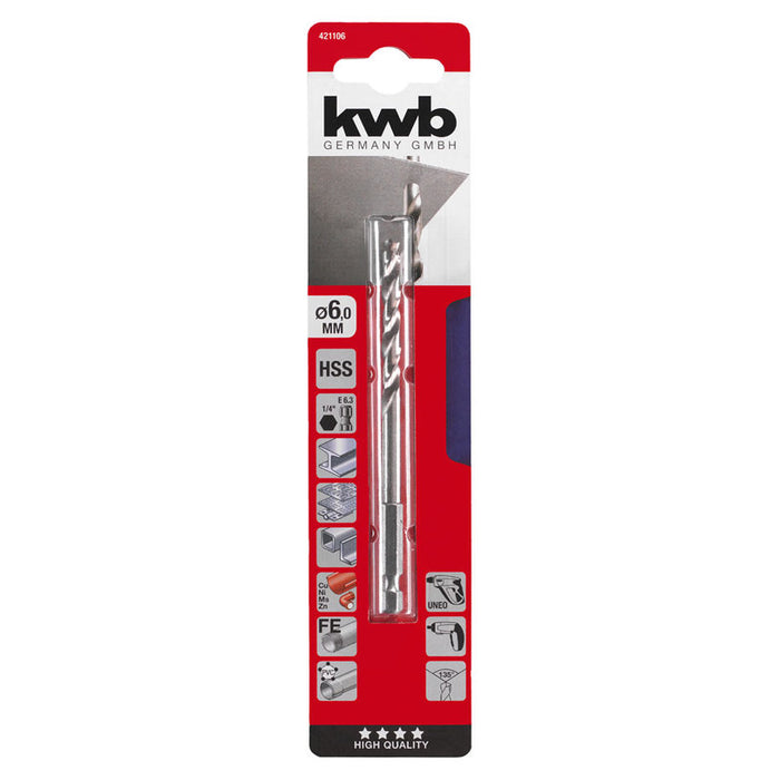 DRILL FOR METAL KWB 6x80x115