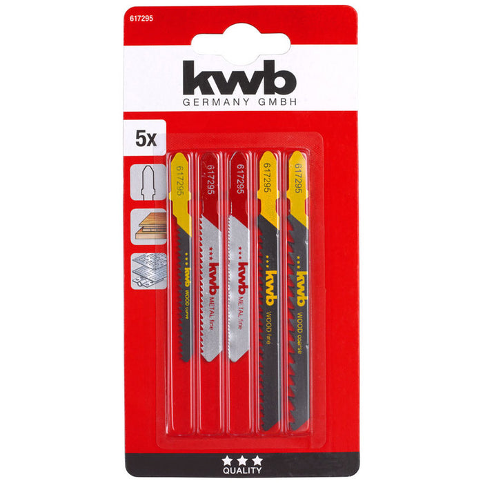 SET OF JIG SAW BLADES 5 PCS. KWB