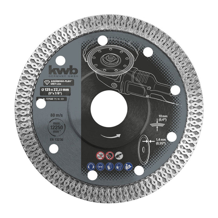 DIAMOND DISC FOR HARD CERAMIC KWB 125x1.4x22.23