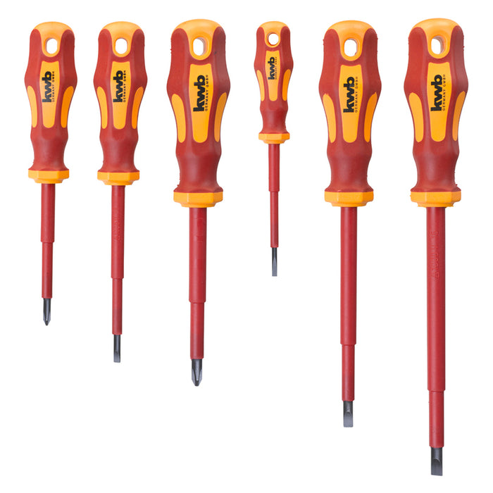 HIGH VOLTAGE SCREWDRIVER SET KWB VDE 1000 V 6 PIECES