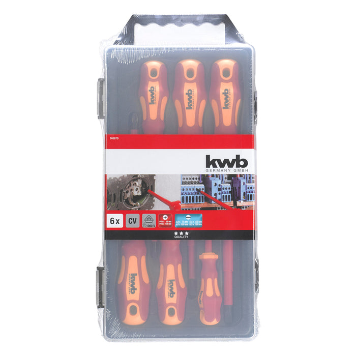HIGH VOLTAGE SCREWDRIVER SET KWB VDE 1000 V 6 PIECES