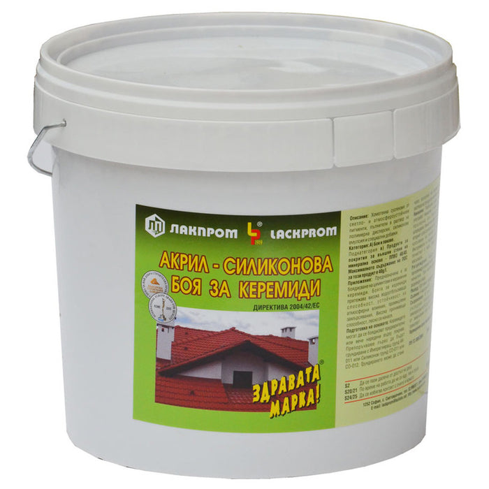 ACRYLIC SILICONE PAINT FOR TILES OXIDE RED 4.6L LACKPROM