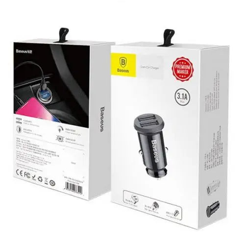Ładowarka samochodowa Baseus Grain 2x USB 5V 3.1A (czarna) - Car charger<<<Accessories<<<Основна<<<DunaXML&&&Car