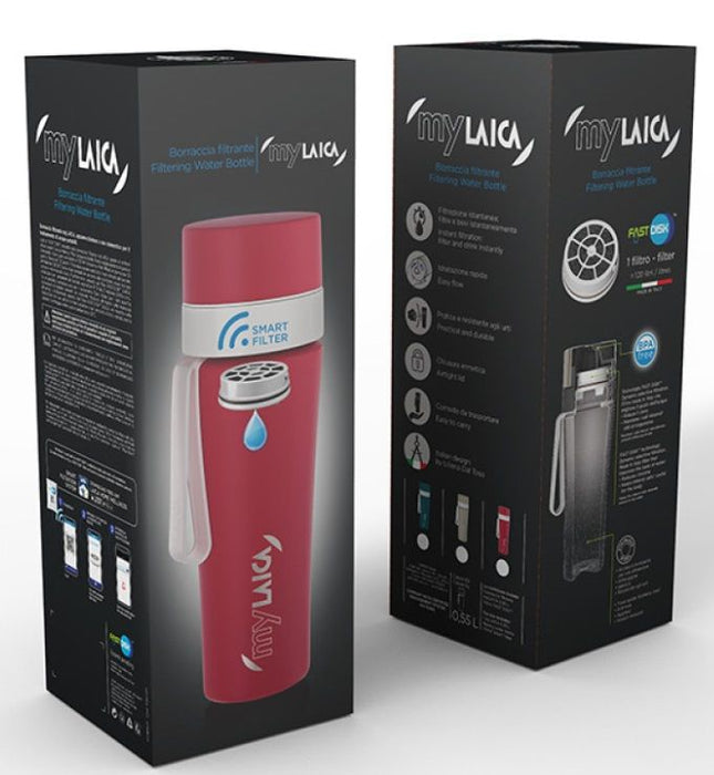 Filter bottle LAICA INOX 550 ML RED