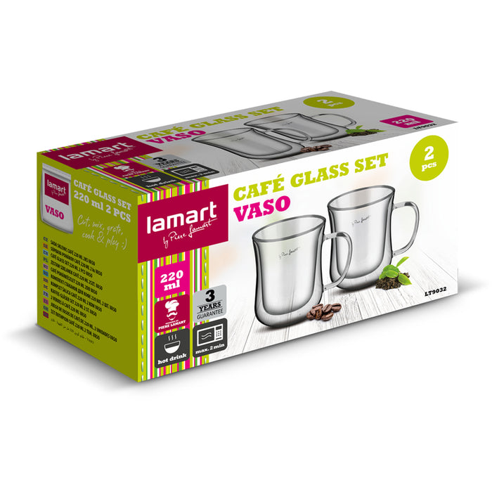 COFFEE GLASS 220 ML 2PCS LT9032 LAMART