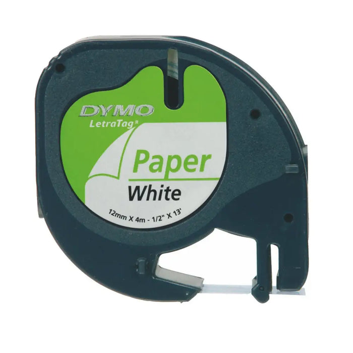 Laminated Tape for Labelling Machines Dymo 91200 12 mm LetraTag® White Black (10 Units) - Електроника Периферни и