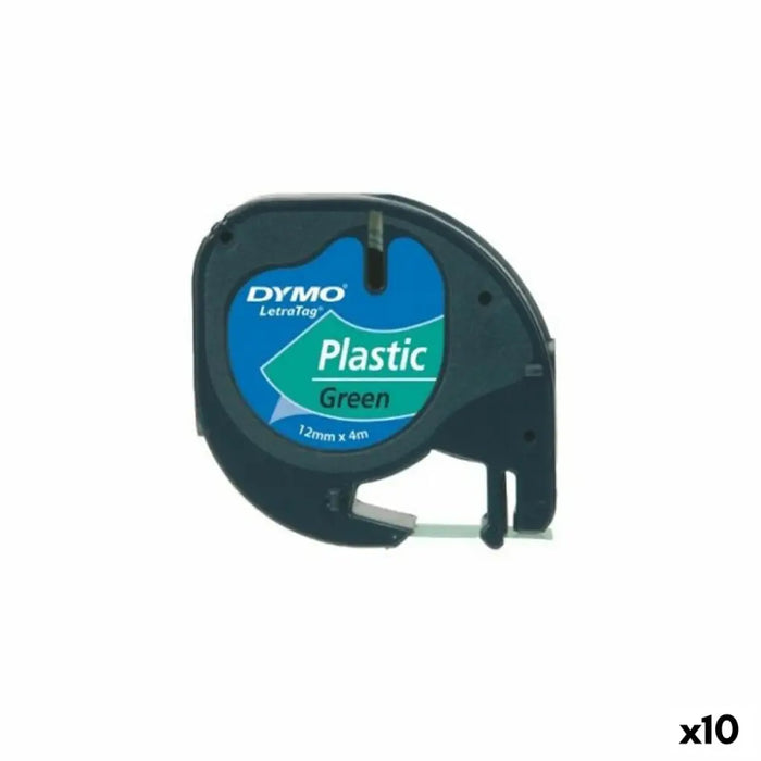 Laminated Tape for Labelling Machines Dymo 91204 12 mm LetraTag® Black Green (10 Units) - Електроника Периферни и