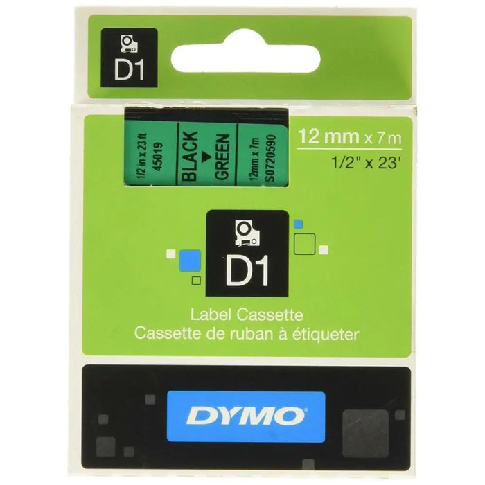 Laminated Tape for Labelling Machines Dymo D1 45019 12 mm LabelManager™ Green Black (5 Units) - Електроника Периферни и
