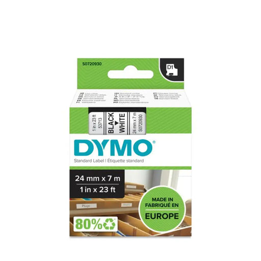 Laminated Tape for Labelling Machines Dymo D1 53713 24 mm LabelManager™ White Black (5 Units) - Електроника Периферни и