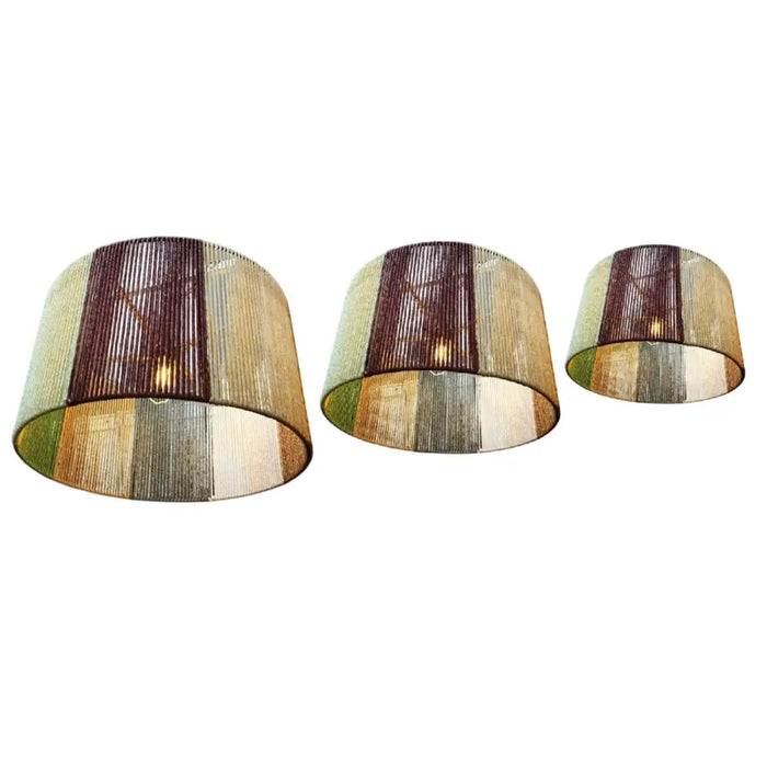 Lamp Shade Home ESPRIT Multicolour Metal Fibre Natural Urban 52 x 52 x 31 cm (3 Pieces) - Декорация и Осветление<<<Дом