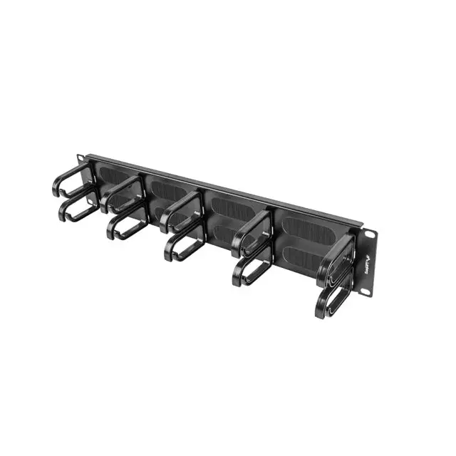 Lanberg 19’’ cable management AK-1204-B brush panel 10 rings- type b 2U black - Аксесоари<<<LANBERG сървърни шкафове и