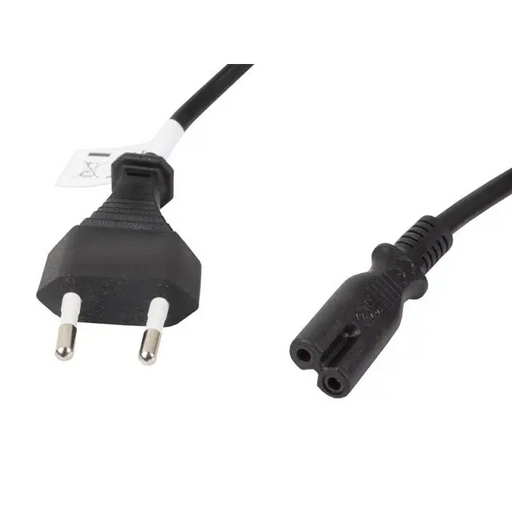 Lanberg CEE 7/16->IEC 320 C7 EURO (RADIO) Power Cord 3m VDE Black - Захранващи<<<LANBERG
