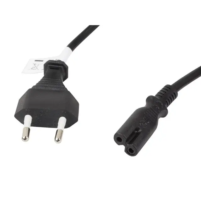 Lanberg CEE 7/16->IEC 320 C7 EURO (RADIO) Power Cord 3m VDE Black - Захранващи<<<LANBERG