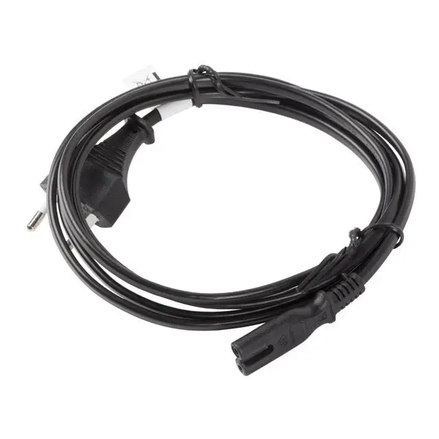 Lanberg CEE 7/16->IEC 320 C7 EURO (RADIO) Power Cord 3m VDE Black - Захранващи<<<LANBERG