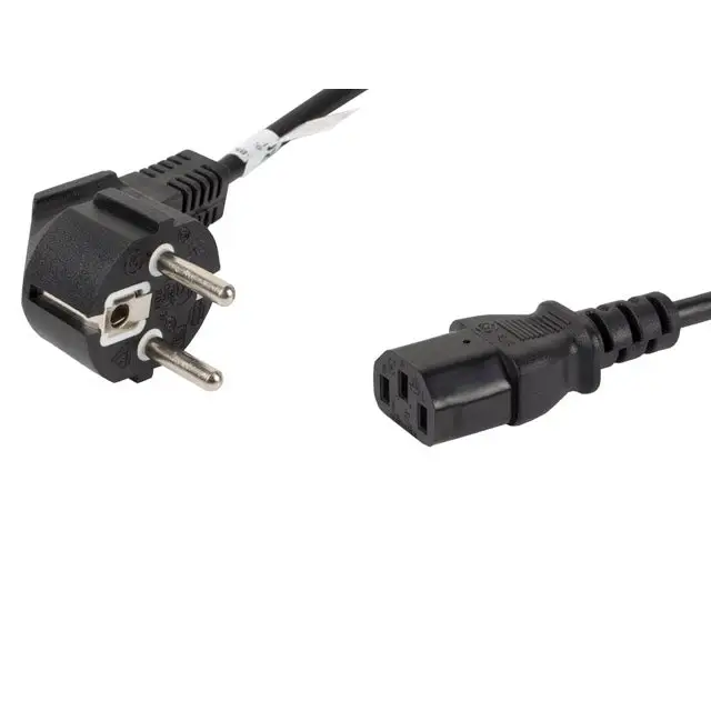 Lanberg CEE 7/7 -> IEC 320 C13 power cord 1.8m black - Захранващи<<<LANBERG кабели<<<LANBERG<<<PolyComp&&&Компютър