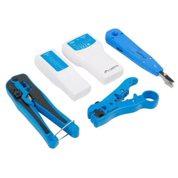 Lanberg network toolkit with RJ45 RJ11 cable tester crimping stripping and lsa-insertion tool - Инструменти<<<LANBERG