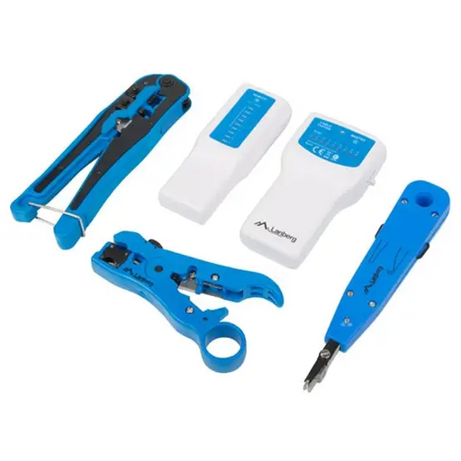 Lanberg network toolkit with RJ45 RJ11 cable tester crimping stripping and lsa-insertion tool - Инструменти<<<LANBERG
