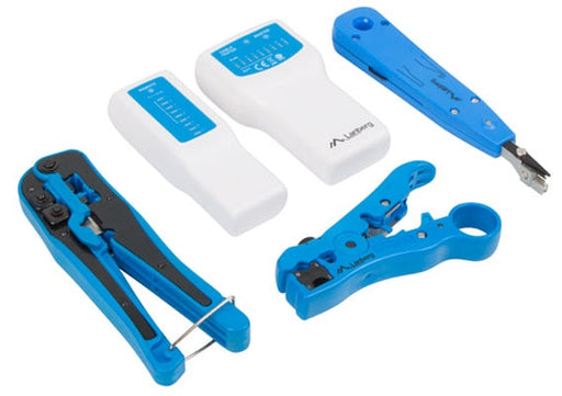 Lanberg network toolkit with RJ45 RJ11 cable tester crimping stripping and lsa-insertion tool - Инструменти<<<LANBERG