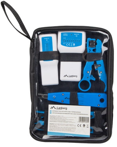 Lanberg network toolkit with RJ45 RJ11 cable tester crimping stripping and lsa-insertion tool - Инструменти<<<LANBERG