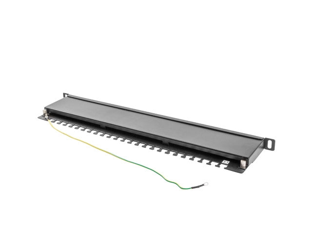 Lanberg patch panel 24 port 0.5U CAT.5E shielded black - Пач панели<<<LANBERG сървърни шкафове и