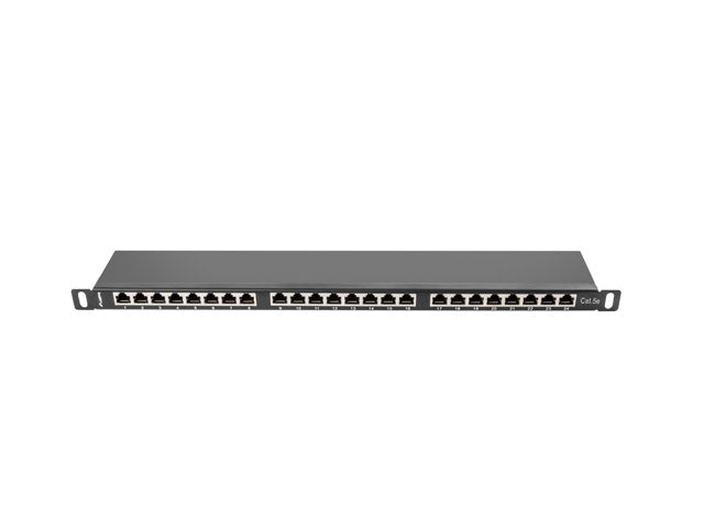 Lanberg patch panel 24 port 0.5U CAT.5E shielded black - Пач панели<<<LANBERG сървърни шкафове и