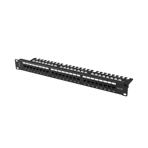 Lanberg patch panel 24 port 1U 19’’ CAT.6a utp with cable organizer black - Пач панели<<<LANBERG сървърни шкафове и