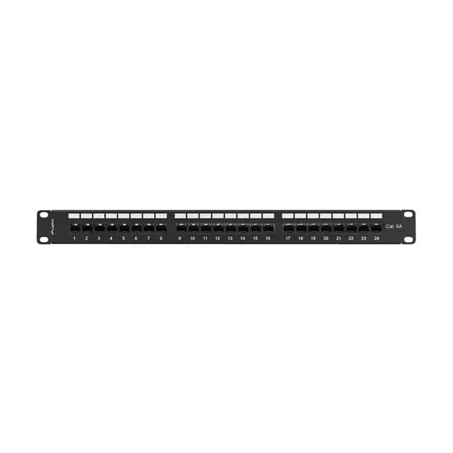 Lanberg patch panel 24 port 1U 19’’ CAT.6a utp with cable organizer black - Пач панели<<<LANBERG сървърни шкафове и