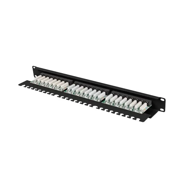 Lanberg patch panel 24 port 1U 19’’ CAT.6a utp with cable organizer black - Пач панели<<<LANBERG сървърни шкафове и