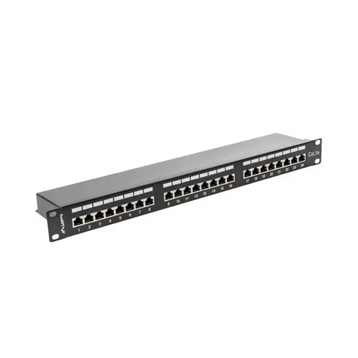 Lanberg patch panel 24 port 1U CAT.5E shielded black - Пач панели<<<LANBERG сървърни шкафове и