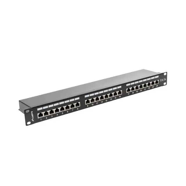 Lanberg patch panel 24 port 1U CAT.5E shielded black - Пач панели<<<LANBERG сървърни шкафове и