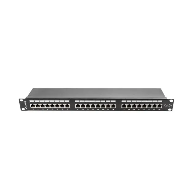 Lanberg patch panel 24 port 1U CAT.5E shielded black - Пач панели<<<LANBERG сървърни шкафове и