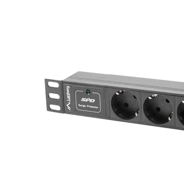Lanberg power distribution unit (PDU) 10’’1U 16A 3X SCHUKO 2M black - Захранващи панели<<<LANBERG сървърни шкафове и