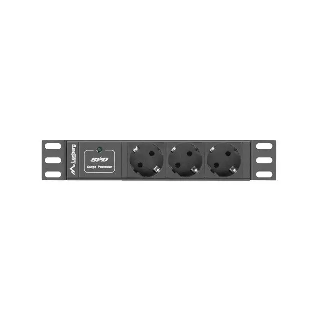 Lanberg power distribution unit (PDU) 10’’1U 16A 3X SCHUKO 2M black - Захранващи панели<<<LANBERG сървърни шкафове и
