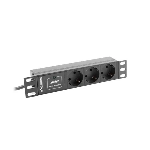 Lanberg power distribution unit (PDU) 10’’1U 16A 3X SCHUKO 2M black - Захранващи панели<<<LANBERG сървърни шкафове и
