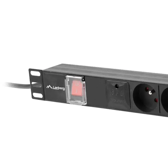 Lanberg power distribution unit (pdu) 19’’ 1U 16a 2m 5x french outlets black - Разклонители<<<LANBERG сървърни шкафове