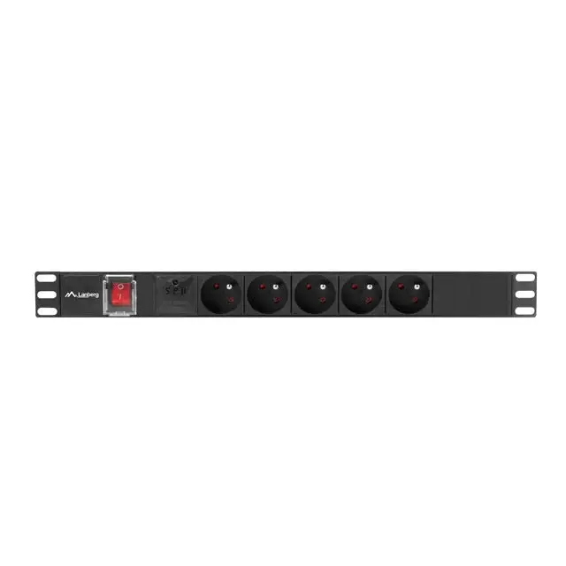 Lanberg power distribution unit (pdu) 19’’ 1U 16a 2m 5x french outlets black - Разклонители<<<LANBERG сървърни шкафове