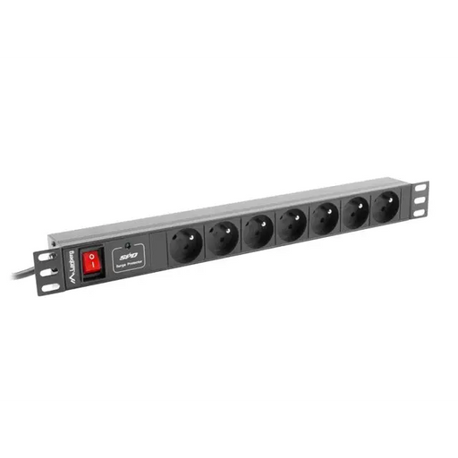 Lanberg power distribution unit (PDU) 19’’1U 16A 7 SOCKETS 2M black - Захранващи панели<<<LANBERG сървърни шкафове и