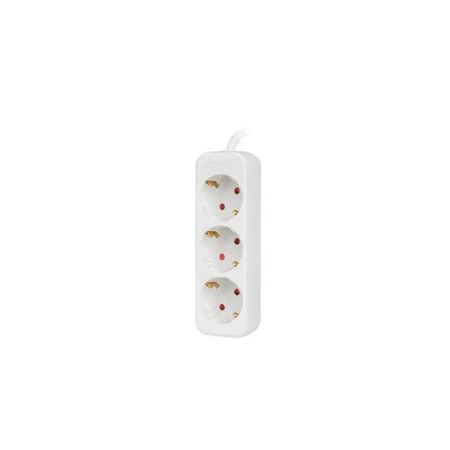 Lanberg power strip 1.5m 3 sockets french quality-grade copper cable white - Разклонители<<<LANBERG сървърни шкафове и