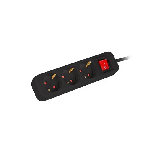 Lanberg power strip 1.5m 3 sockets french with circuit breaker quality-grade copper cable black
